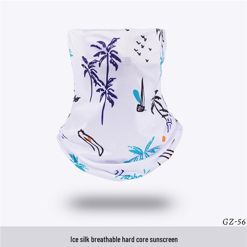 Ice Silk Ear-Hanging Face Mask - Breathable Sunshade & Neck Gaiter for Cycling & Sports