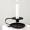 2pcs Black Iron Candlestick Holder 5.1x2.36in Taper Candle Holders For Dinning Table