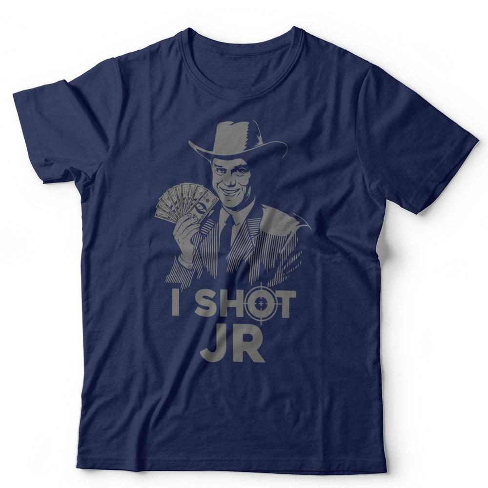 I Shot JR TShirt Retro 80s Cult TV Dallas Ewing Funny Geek Nerd Father Ted S