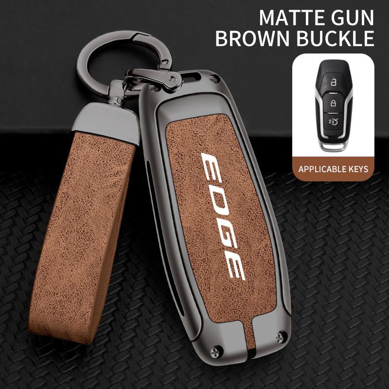 Zinc Alloy Car Key Case Fob Cover Protector Shell Fob Bag For Ford Edge EDGE 2020 2018 2017 2016 2015 Car Keychain Accessories