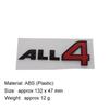 3D Premium ABS ALL4 Letters Sticker Tail Bumper Badge Auto Rear Trunk Emblem Accessories Exterior Decoration