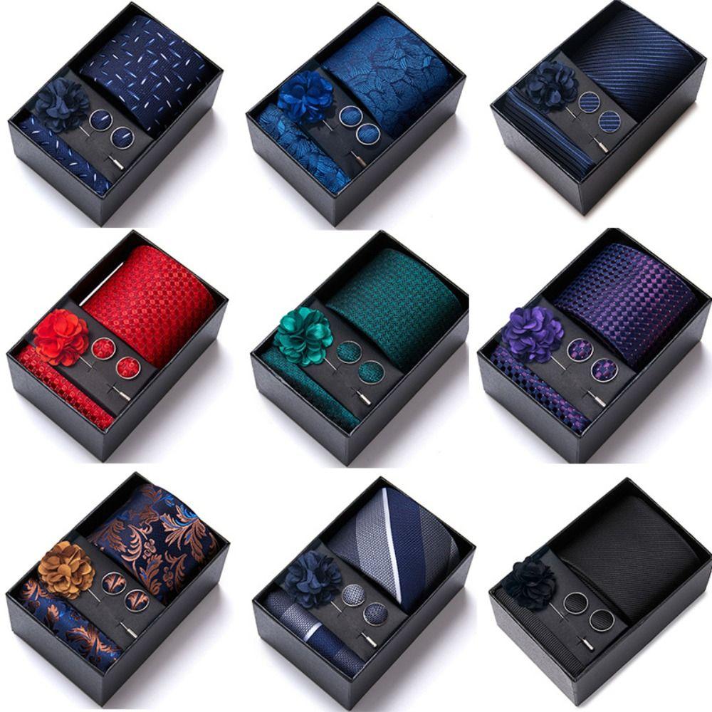 4Pcs/Set Luxury Hanky Cufflinks Paisley Men's Suit Lapel Flowers Pocket Square Groom Formal Suit