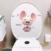 Self-adhesive Cute Cartoon Smiling Mouse Toilet Stickers for Bathroom Toilet Seat and Tank Home Decor