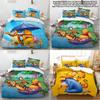 Pooh Bear Children Bedding Set With Active Dyeing For Toddler Bed Decor