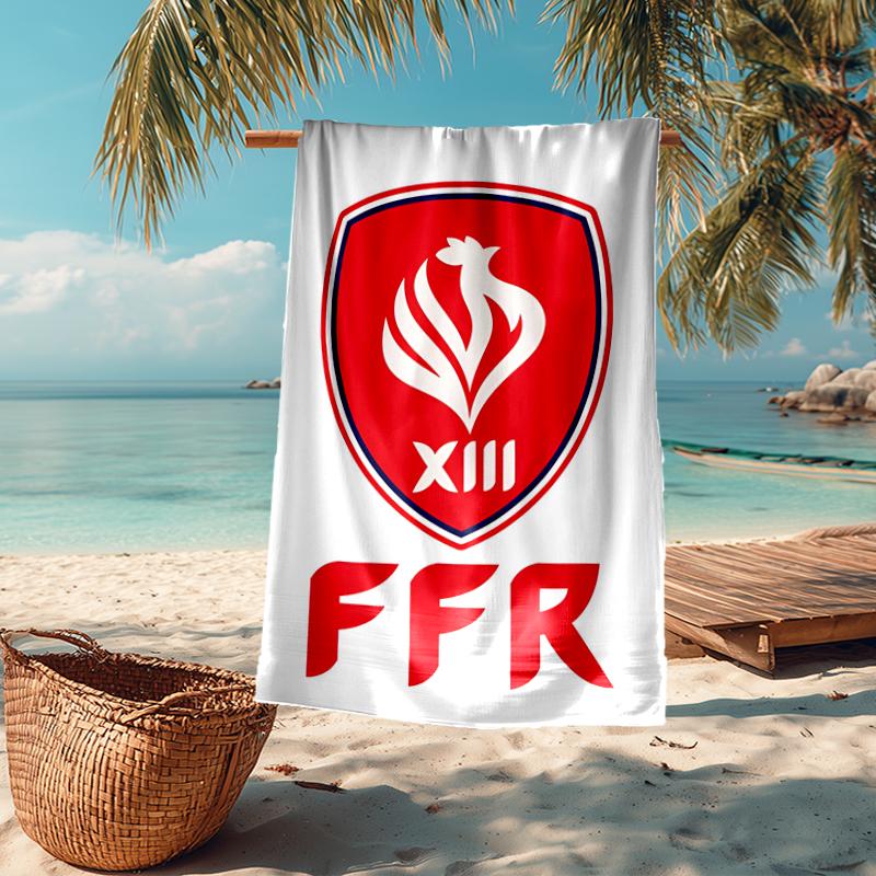 Ultra-Soft Beach Towel with France Rugby Theme,Ideal for Pool - Camping, Diving - Perfect Travel Essential, Vibrant Beach Towel.