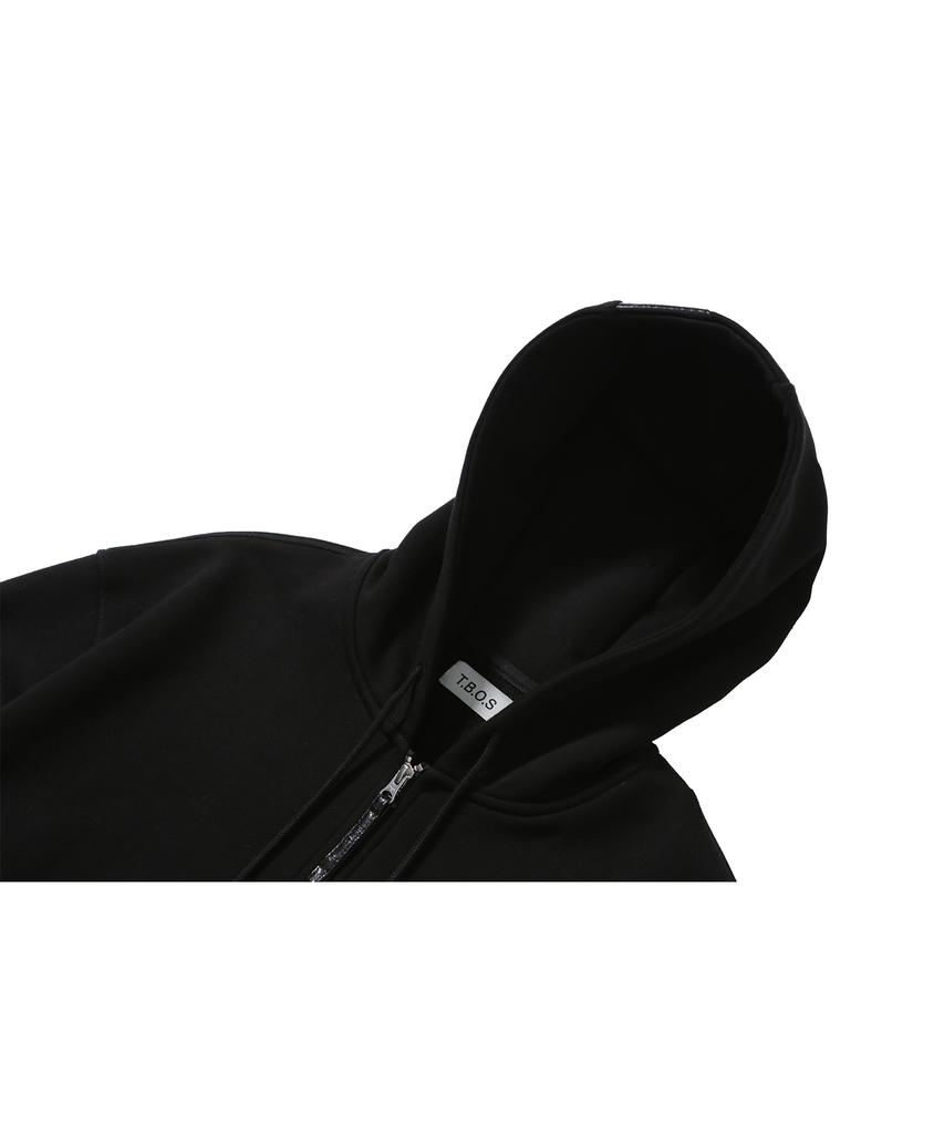 T.B.O.S Cut-Off Zip-Up Hoodie Black