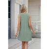 New Women's Solid Color V-neck Palace Lace Casual Pocket Summer Dress for Cross-border Europe America