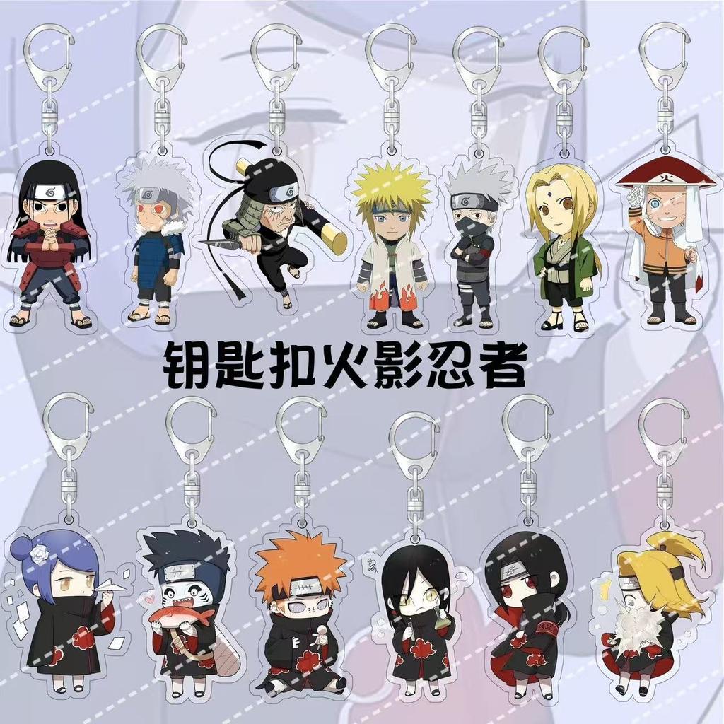 Anime Naruto Acrylic Keychain Accessaries Uzumaki Naruto Cartoon Keyring