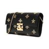Gucci Lacăt metalic lacăt imprimeu albină stea lanț piele lacăt geantă geantă de mână geantă de sub braț geantă plic geantă de umăr mini pentru femei neagră