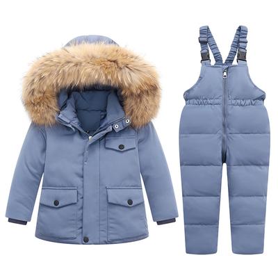Children's Down Jacket Suit Toddler Thickened Coat Baby Winter Overalls Two-piece Suit