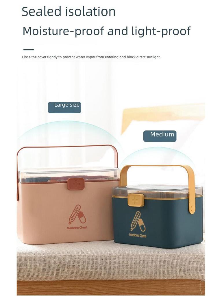 Cutie mare portabilă din plastic pentru depozitarea medicamentelor Nordic