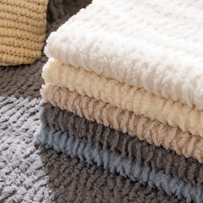 INS Style Sofa Cover Winter Nonslip Thicken Cushion Plush Sofa Cover Cloth Caterpillar Sofa Cushion Solid Color Modern Couch Mat