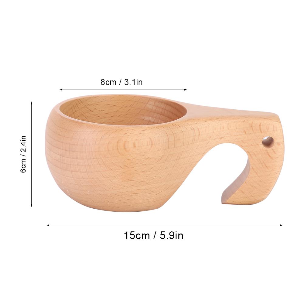 Handcrafted Beech Wood Kuksa Cup, Carved Wooden Drinking Cup