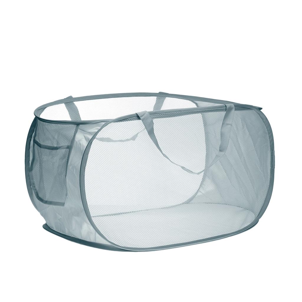 1/2pcs Folding Laundry Basket Organizer Mesh Laundry Hamper with Side Pocket Cloth Hamper for Washing Storage Dorm Travel