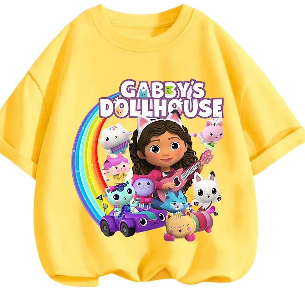 Lightweight Short Sleeve T Shirt Gabbys Dollhouse Cute Kawaii Print Casual Daily Street Clothes Kids Boys Girls 3 14 Years