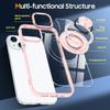 For iPhone 15 Case Compatible with MagSafe PC+TPU Kickstand Transparent Phone Cover