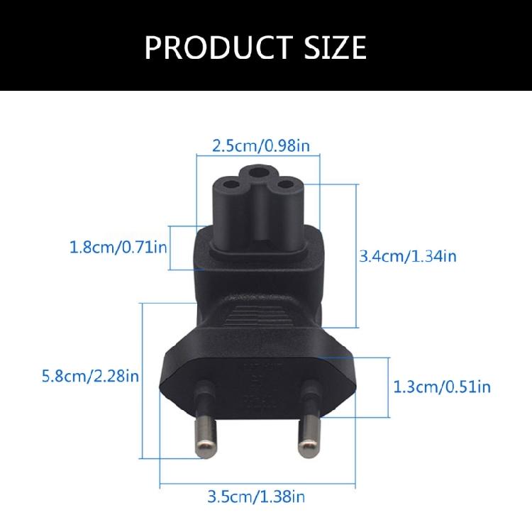 EU Power Conversion Adapter from EU4.0MM to IEC320 C5 Connection for Consumer Electronics