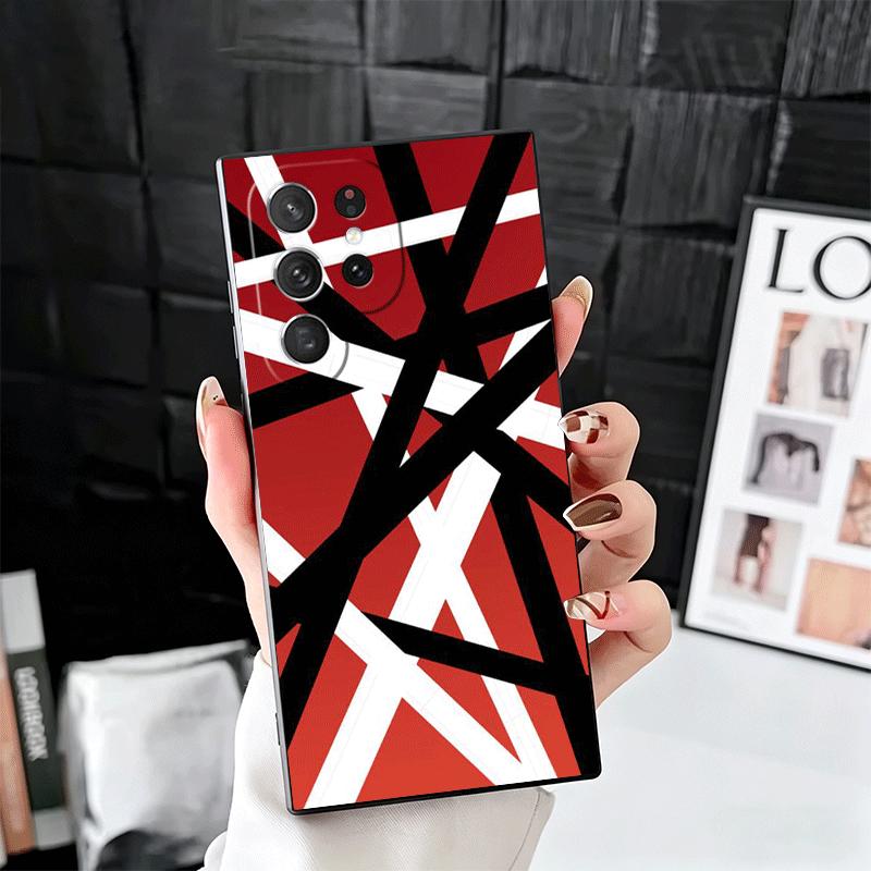 Eddie Van Halen Graphic Guitar Soft Phone Case for Samsung Galaxy S26 S25 Edge S24 Ultra S23 Plus S22 S21 FE S20 Black Cover Bac