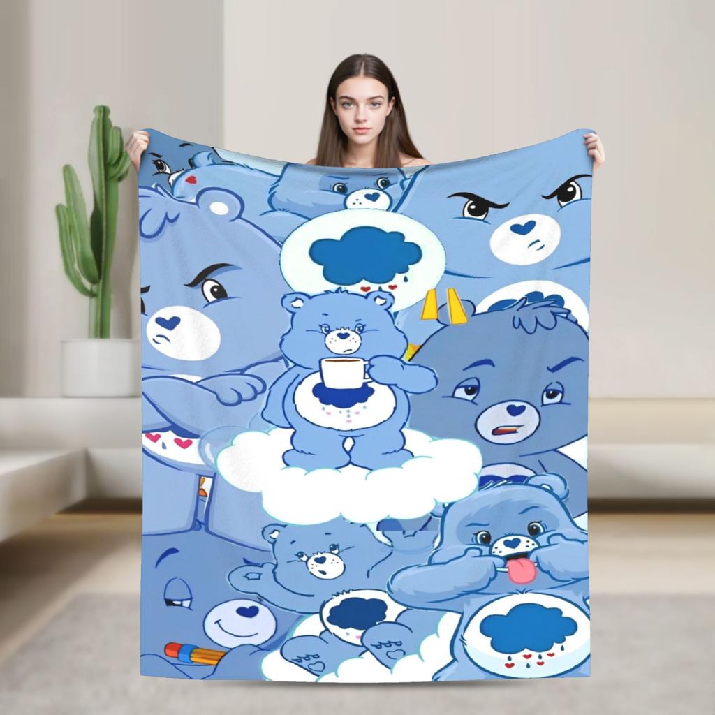 Cartoon Care Bears Blanket Animal Travel Flannel Bedding Throws For Bedroom Warm Soft Custom DIY Quality Bedspread Gift