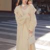 French Vintage Knitted Cardigan Coats Women Long Sleeve Casual Loose Sweater Long Coats Office Lady Korea Chic 2026 Winter