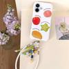 Apple 17 Pro Max Fun Fruit iPhone 15/16 Pro Girly Soft Phone Case with Lanyard
