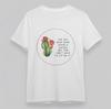 Women's Oversize Classic T-Shirt Funny Cactus Quote With Colorful Flowers Tee