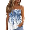 Tube Tops For Women, Søt Sexy Off Shoulder Print Ermeløs T-skjorte