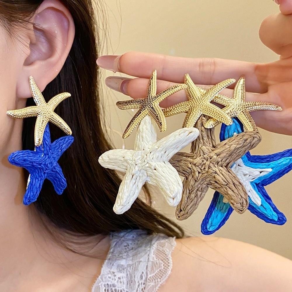 Elegant Starfish Earrings Personality Star Dangle Earrings Starfish Ear Pendant Vacation