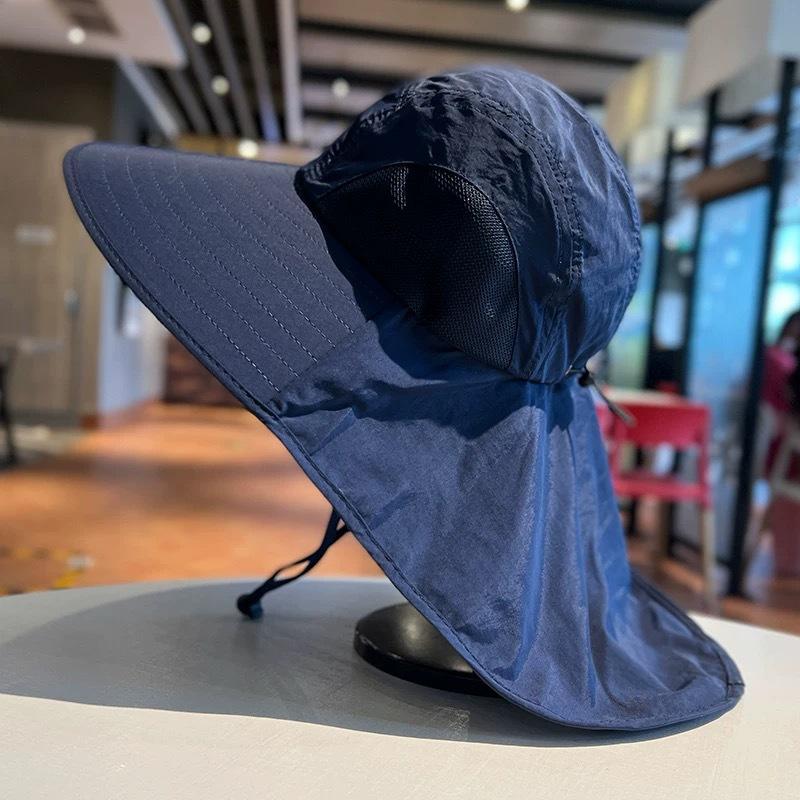 Summer Eaves Anti-ultraviolet Sun Hat Men and Women Outdoor Mountaineering Fishing Hat Cycling Face Cover Neck Sun Hat