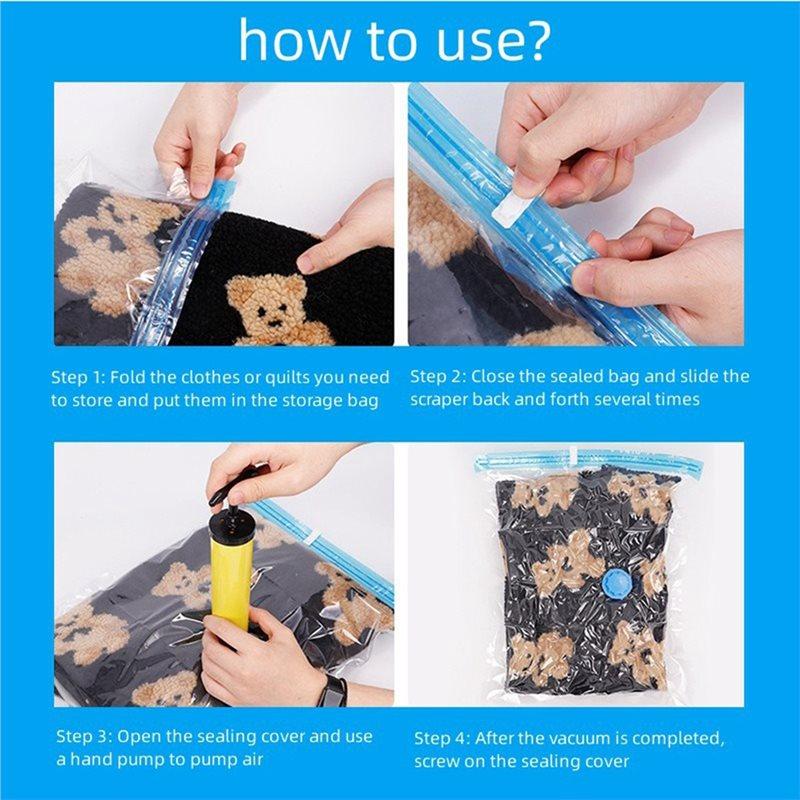 A74E-Vacuum Storage Bags, Space Saver Compression Bags For Comforters And Blankets, Sealer Clothes Organizer 40X 60Cm
