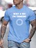 Unisex O Neck Tee Thinking Loading Text Print Cotton Short Sleeve Loose Summer Street Breathable Daily Casual Basic Wear Top
