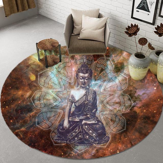 Baby Crawl Cartoon Carpet Modern Floor Mats Skull Mandala Children 'S Room Carpet Bedroom Home Living Room Round Carpet