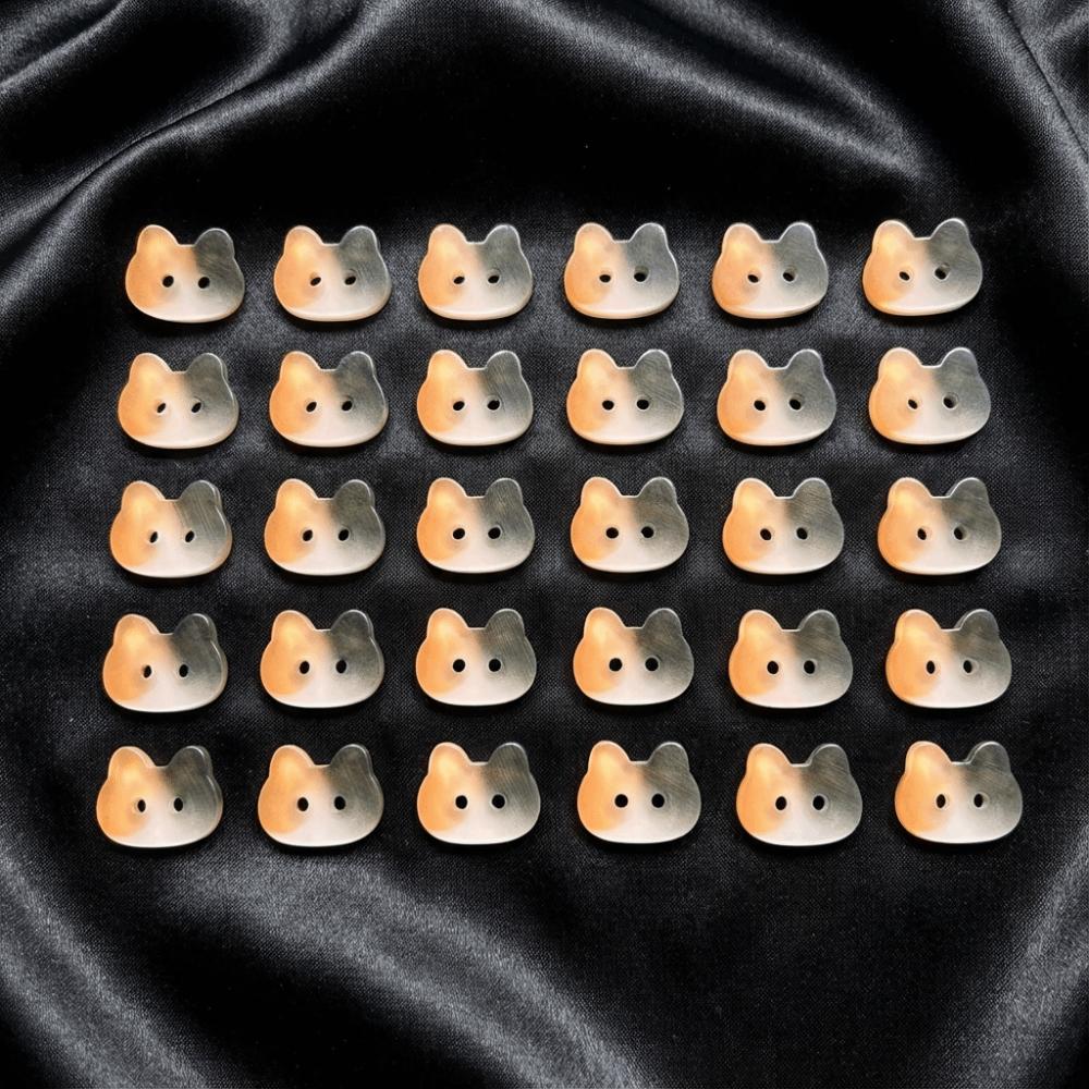 30pcs 12mm Kitty Buttons Cute Ginger Cat Buttons Grey Cat Calico Cat Buttons Cardigan Sweater