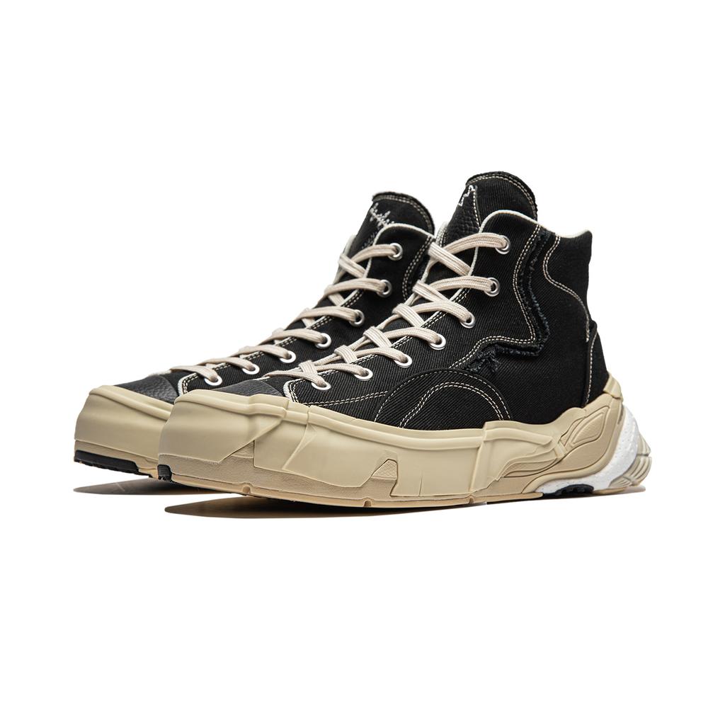 New LiNing Wuji MID Cushioning Wear Resistant Balance High Top Skateboard Shoes Men's Black AZGU009-1