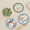 Rubber Flower Pattern Coasters With Antislip Water Absorption For Home Use