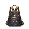 Schoolbag Backpack Bag Women's Shell Shoulder Bag Casual Fashion Large Capacity Oxford Cloth Mom Bag Printed Guochao Travel