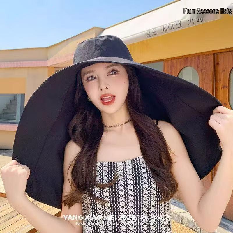 Women's Extra Large Sunshade Fisherman Hat with Full Face and Neck Protection - Cycling & Outdoor Summer Shawl Hat