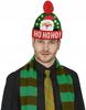 Winter Christmas Hat with Pompom Santa Claus Ho Ho Ho Christmas