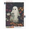 DIY Diamond Painting Kit Cute Ghost and Black Cat Pattern 5D Full Drill Canvas Art Creative Craft Gift for Girls and Adults