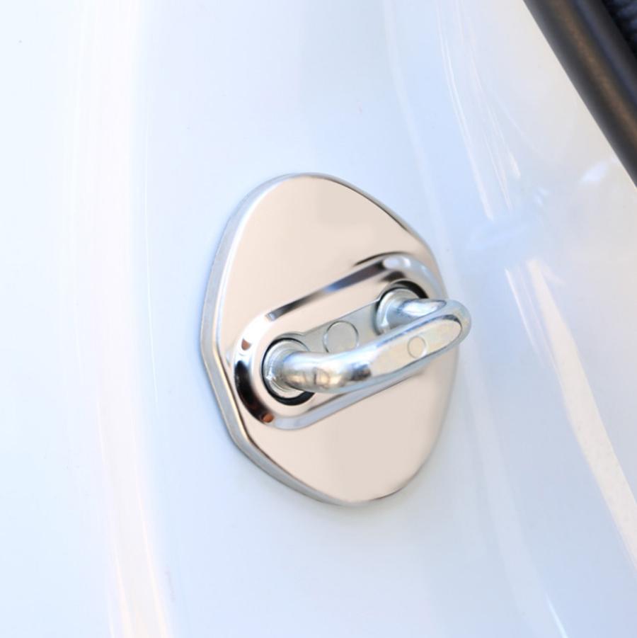 Red Stainless Steel Car Accessories, Door Lock Protection Pads, Suitable For Hyundai