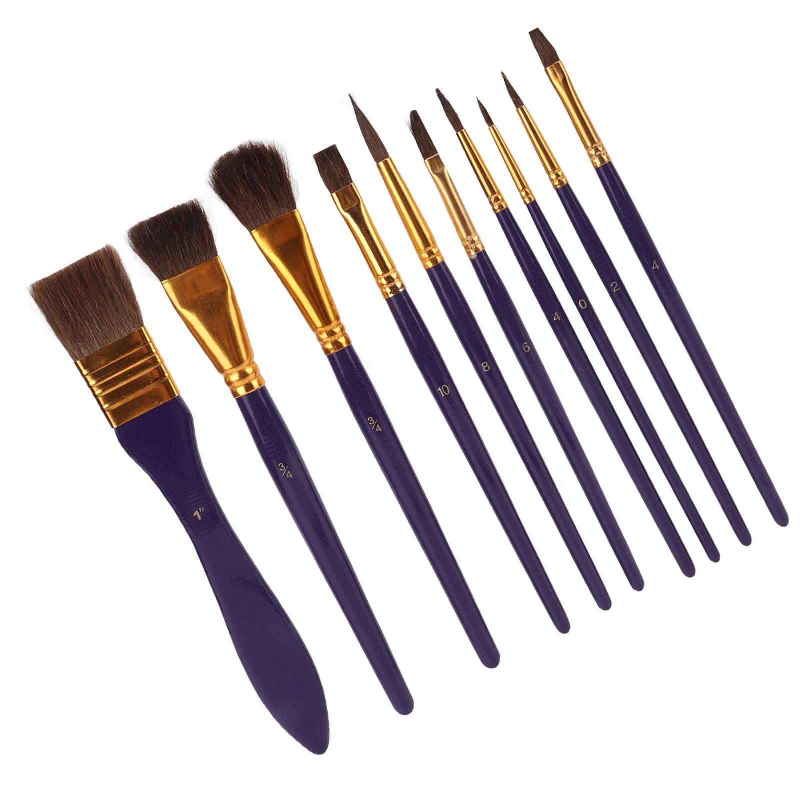 

10 шт. Кисти для рисования, кисть, ручка, нейлоновая шерсть, с сумкой для хранения, для акрила, акварели