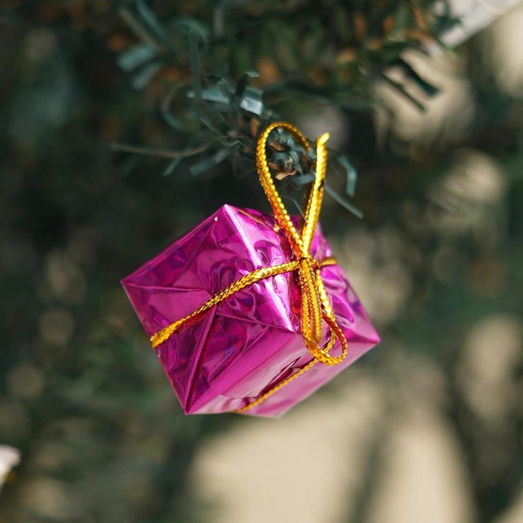 Multicolor Christmas Gift Boxes (Set of 12) | Christmas Tree Decoration Items Hanging Ornaments Props | Xmas Decorations