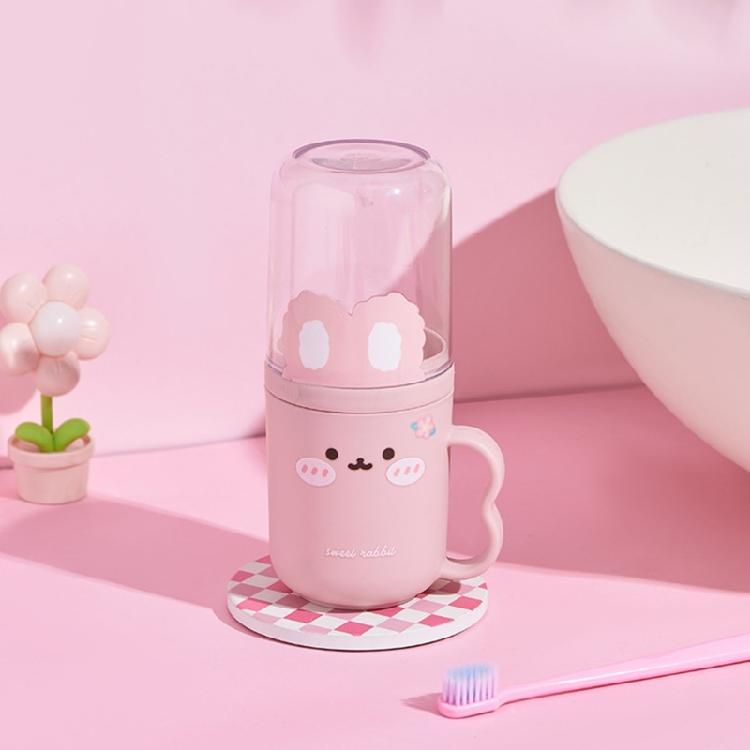 Cartoon Rabbit Shape Toothbrush Cup Water Resistant Durable Build Ideal For Travel Camping Gym Use