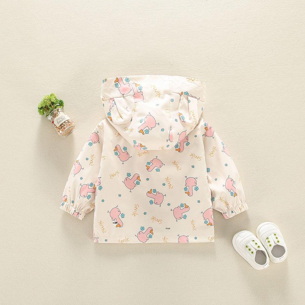 Fashionable Cartoon Coat for Girls - Spring & Autumn Casual Wear for 1-Year-Olds