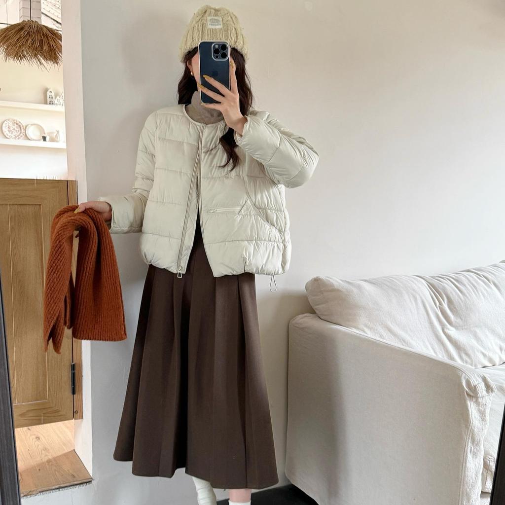 Autunno Inverno Ispessito Caldo Parka Donna Casual Carino Tinta Unita Tasca Grande Giacche Larghe Capispalla