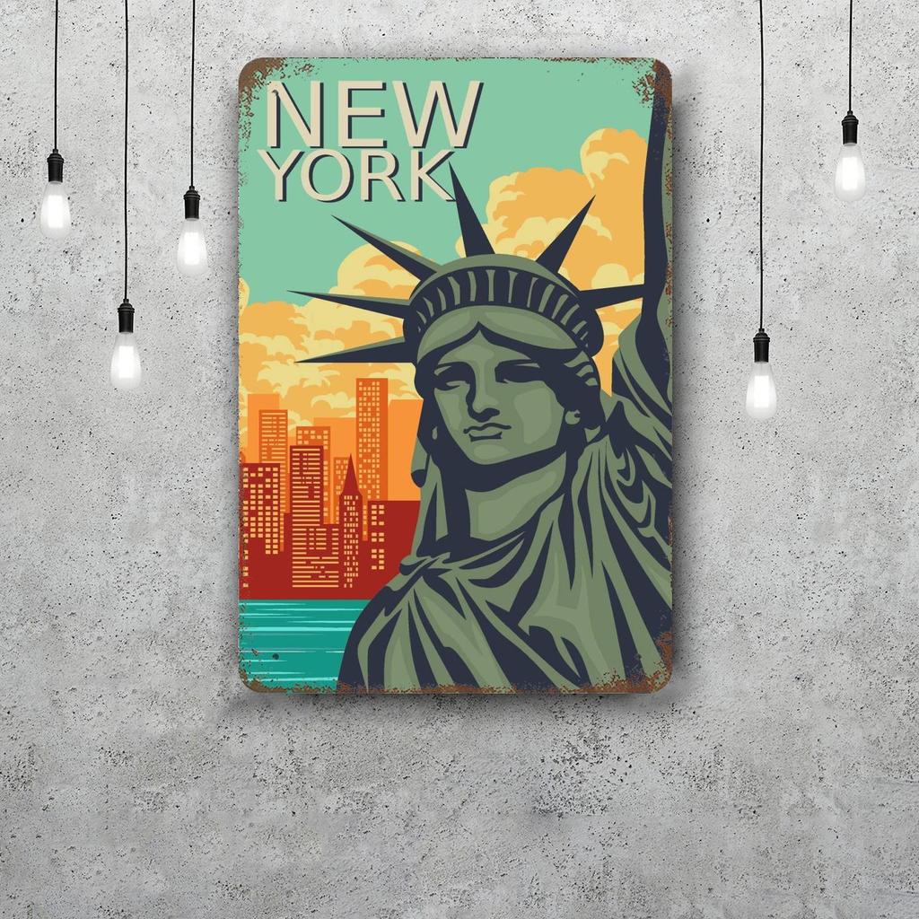 city Retro Vintage Tin Sign Poster Decorative Plaque Metal Plate Wall Decor
