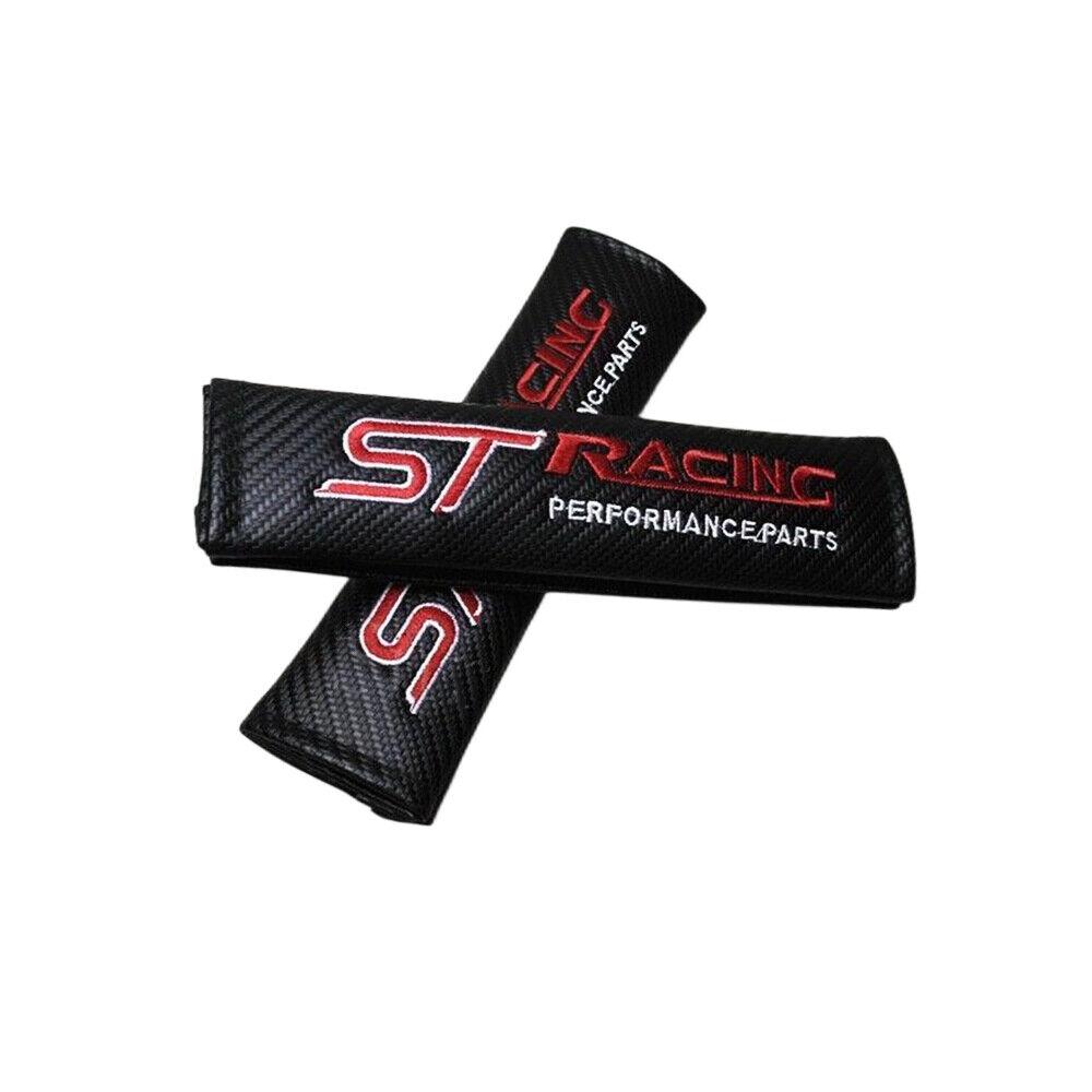 

2 шт. ST Racing из углеродного волокна и вышивка, подушки для ремня безопасности автомобиля, наплечники красный
