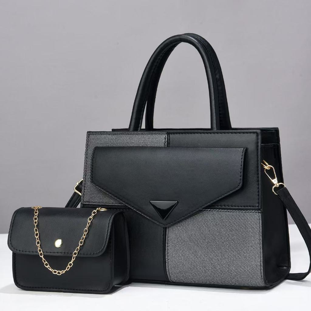 Pu Patching Crossbody Bag With Contrast Color Blocks And Magnetic Closure For Daily Use