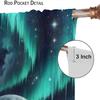 Wolf Curtains,Howling Wolf Aurora Nature Scenery Drapes for Boy Girls Bedroom Living Room Kitchen Window Treatment 2 Panels Set