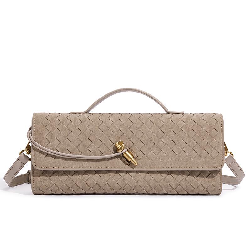 Damers Handgjord Vävd Dragspels Crossbody-väska - High-End, Trendig Clutch & Aftonaxelväska